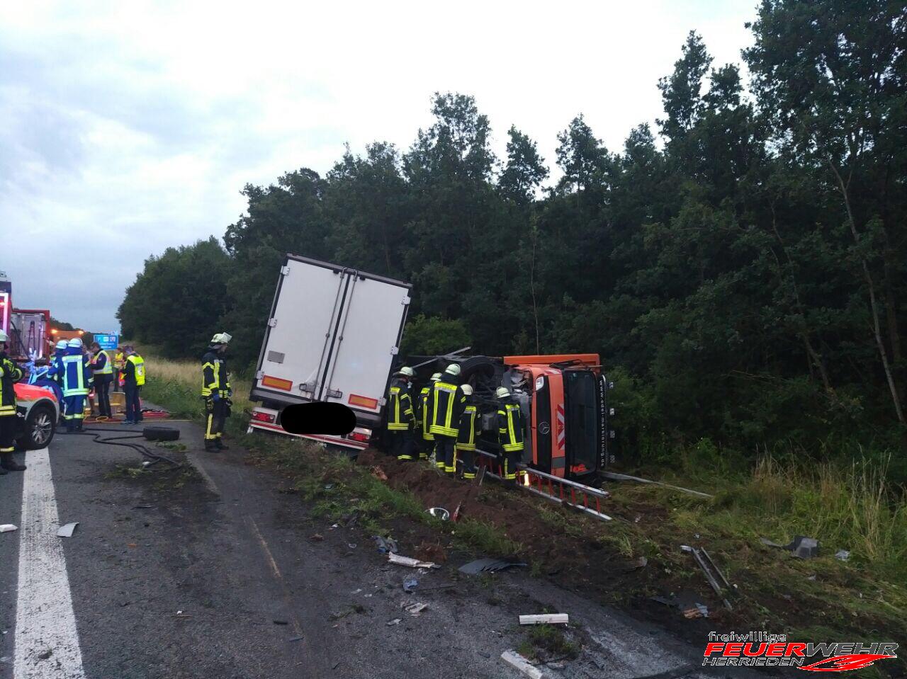 You are currently viewing Schwerer LKW Unfall A6 KM739